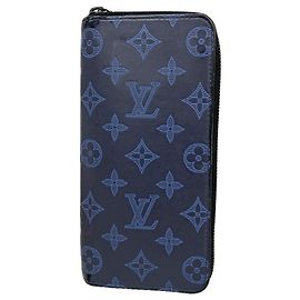 Louis Vuitton Monogram Shadow Zippy Wallet Navy blue