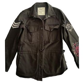 Zadig & Voltaire Giacca in cotone nero con ricami Nero