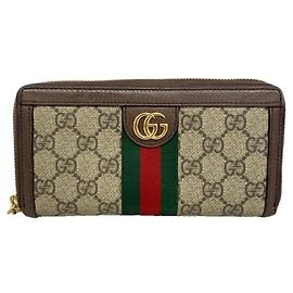 Cartera larga Gucci Ophidia Castaño Beige