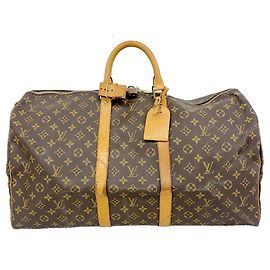 Louis Vuitton Boston Monogram Keepall 55 Bag Brown