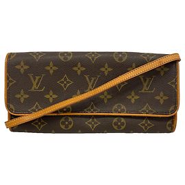 Borsa a tracolla Louis Vuitton Monogram Pochette Twin GM Marrone
