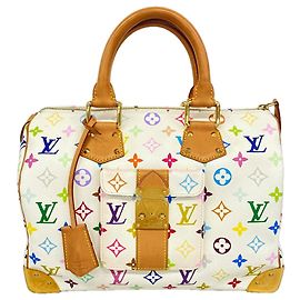 Louis Vuitton Monogram Multicolor Speedy 30 Handtasche Weiß
