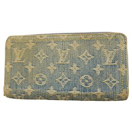 Portafoglio Zippy Louis Vuitton Monogram Denim Blu