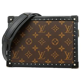 Borsa a tracolla Louis Vuitton Monogram Macassar Clutch Box Marrone Nero