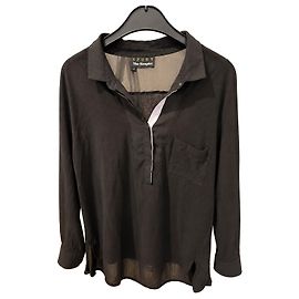 The Kooples Camicia nera in seta e cotone Nero