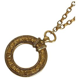 Autre Marque Collar largo INGEBORG Circle Logo Dorado