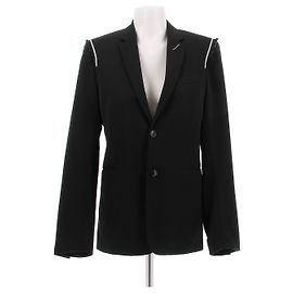 Dior Schwarzer Blazer mit sichtbaren Nähten Schwarz