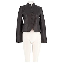 Mango Lederjacke Schwarz Schwarz