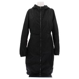 Prada Lange Jacke aus schwarzem Nylon Schwarz