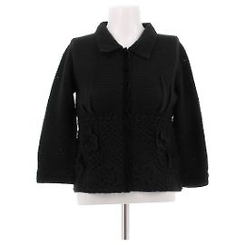 Philosophy Di Alberta Ferretti Kardigan aus Wolle und schwarzem Samt Schwarz