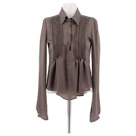 Bottega Veneta Seidenbluse Grau Grau