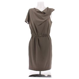Carven Taupe-Kleid mit Gürtel Khaki