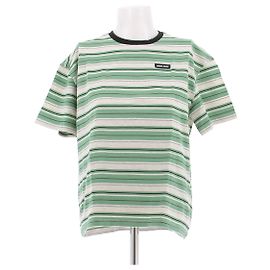 T-shirt à rayures vert Miu Miu en coton Vert