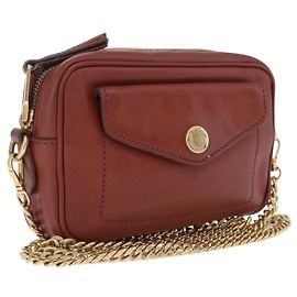 Miu Miu Chain Shoulder Bag Leather Brown Gold Altro