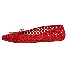 Autre Marque Red woven leather Regency ballet flats - size EU 40.5 Other