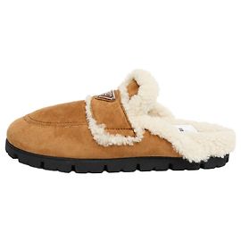 Prada Beige suede and shearling mules - size EU 38 Other