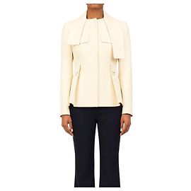 Dior Casaco peplum com lenço de lã e seda creme - size UK 8 Outro
