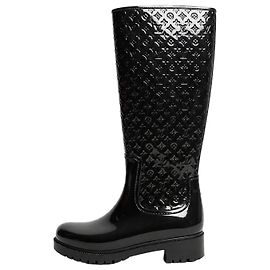 Louis Vuitton Botas de chuva Drops Monogram gravadas pretas - size EU 36 Outro