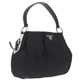 PRADA Bolso de Hombro Nylon Black Silver Otro
