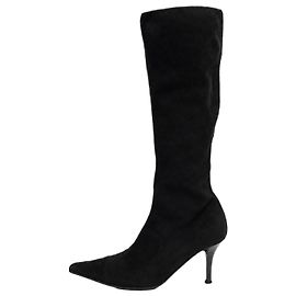 Chanel Black suede knee-high boots - size EU 35.5 Other