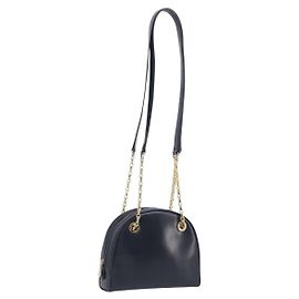 Céline CELINE Bolsa de Ombro Circle Chain Couro Navy Gold Outro