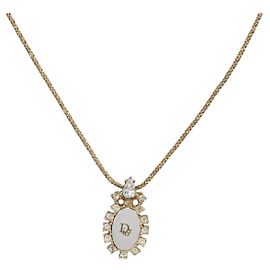 Christian Dior Collier Oval Strass Métal Doré Autre