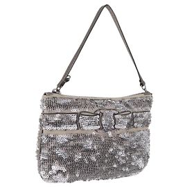 Salvatore Ferragamo Mini Pouch Sequin Silver Otro