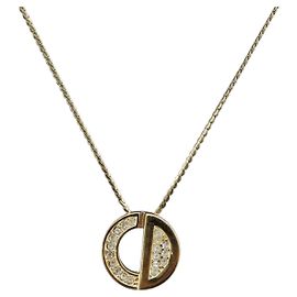 Colar de círculo com strass Christian Dior metal tom dourado Outro