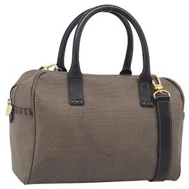 FENDI Bolsa de Mão Canvas 2way Castanho Tom Dourado Outro