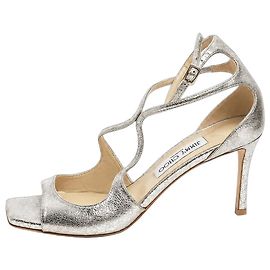Jimmy Choo Gold metallic leather open-toe heels - size EU 41 Other