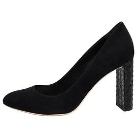 Dior Navy suede Cannage block heel pumps - size EU 38.5 Other