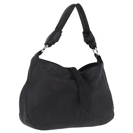 LOEWE Shoulder Bag Leather Black Silver Other