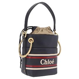 Chloé Chloe Hand Bag Leather Navy Gold Other