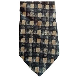 Autre Marque BOSS Hugo Boss Textured Checkerboard Silk Tie Black Beige