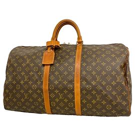 Louis Vuitton Brown Boston Monogram Keepall 55 Braun