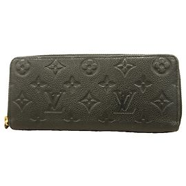 Louis Vuitton Monogram Empreinte Portefeuille Clemence Long Wallet Noir