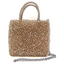 Autre Marque Borsa Anteprima Wire in Champagne Gold D'oro