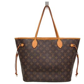 Sac Cabas Louis Vuitton Monogram Neverfull MM Marron
