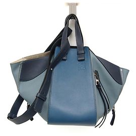 Loewe Hammock Small Women's Leather Handbag Blue Light blue