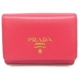 Cartera compacta plegable Prada VITELLO MOVE Rosa