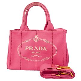 Prada Canapa Canvas Tote Bag in Pink Pink