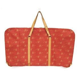 Louis Vuitton Boston Garment Bag Red Beige