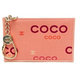 Chanel Pink Canvas Coin Purse Pink