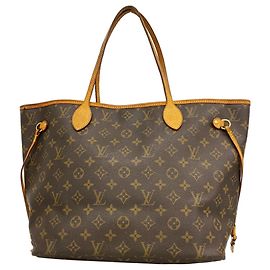Louis Vuitton Monogram Neverfull MM Tote Bag Braun
