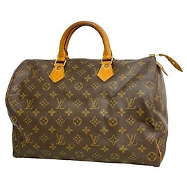 Louis Vuitton Monogram Speedy 35 Handbag Brown