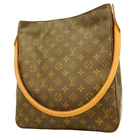 Borsa a spalla Louis Vuitton Monogram Looping GM Marrone