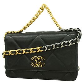 Sac à main Chanel en agneau Noir
