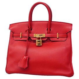 Hermès Borsa Hermes Birkin 25 in pelle Swift Rosso