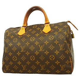 Louis Vuitton Monogram Speedy 30 Handbag Brown