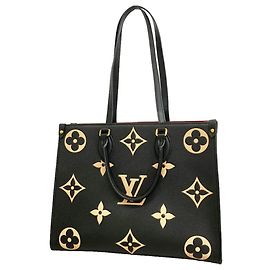 Borsa Tote Louis Vuitton Monogram Empreinte Bicolor OnTheGo MM Nero Beige